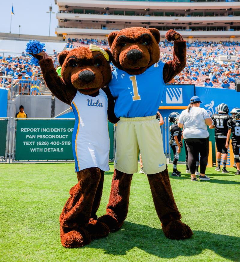 Joe and Josie Bruin at the Rose Bowl