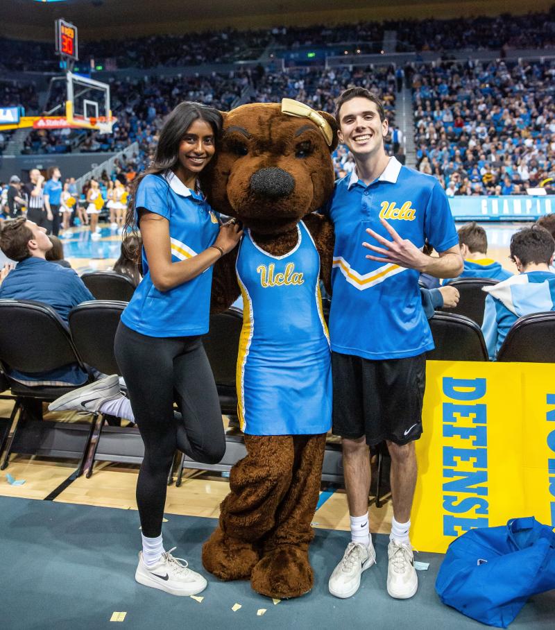 Members of the Spirit Squad with Josie Bruin