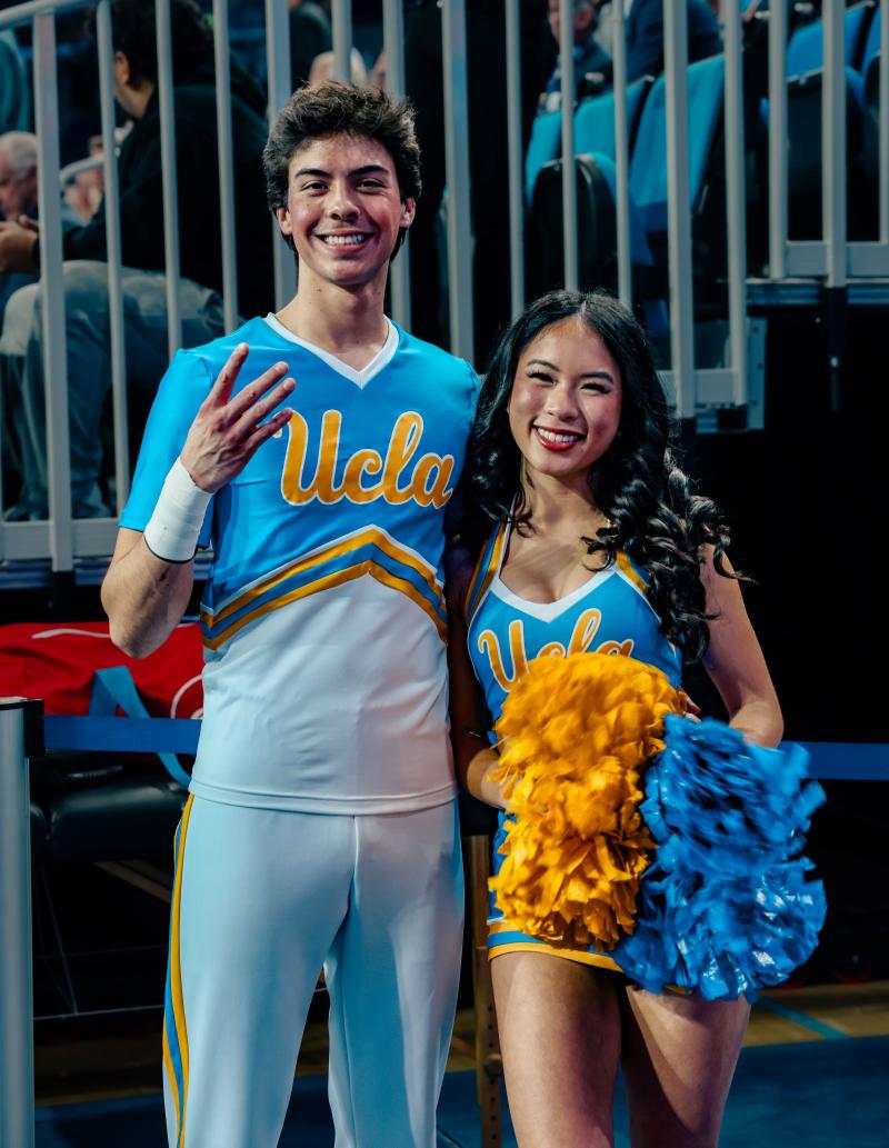 Members of the UCLA Cheer Squad at Pauley Pavilion