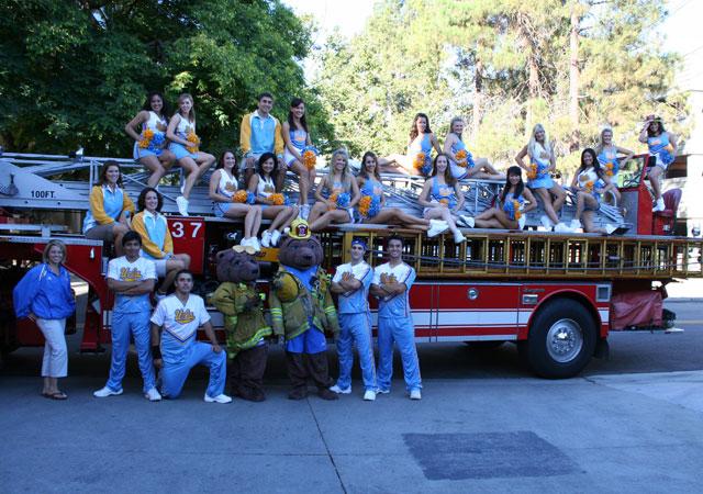 the 2006 Squad during training camp, posed in front of a fire truck