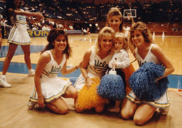 the 1987-88 Squad on the court before a basketball game