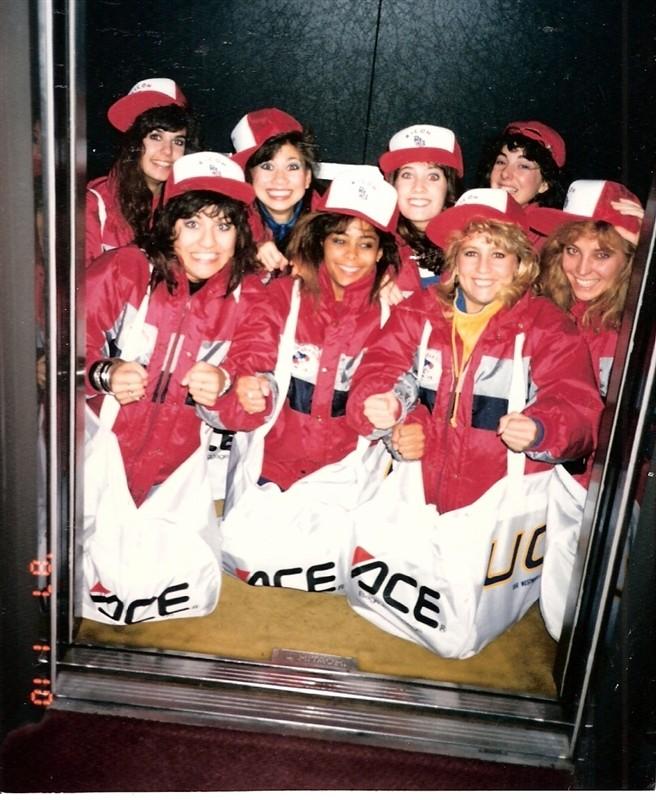 the 1986-87 Squad in racing costumes