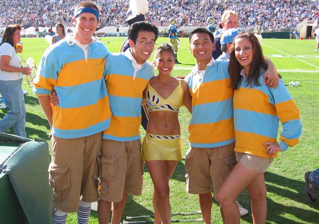the 2004 Homecoming game at the Rose Bowl with current and former Squad members
