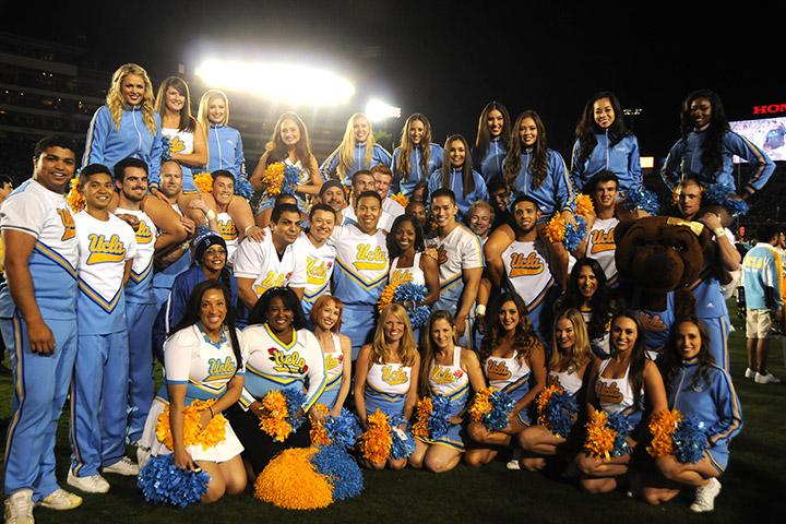 Squad members and Squad alumni at the 2014 Homecoming Game