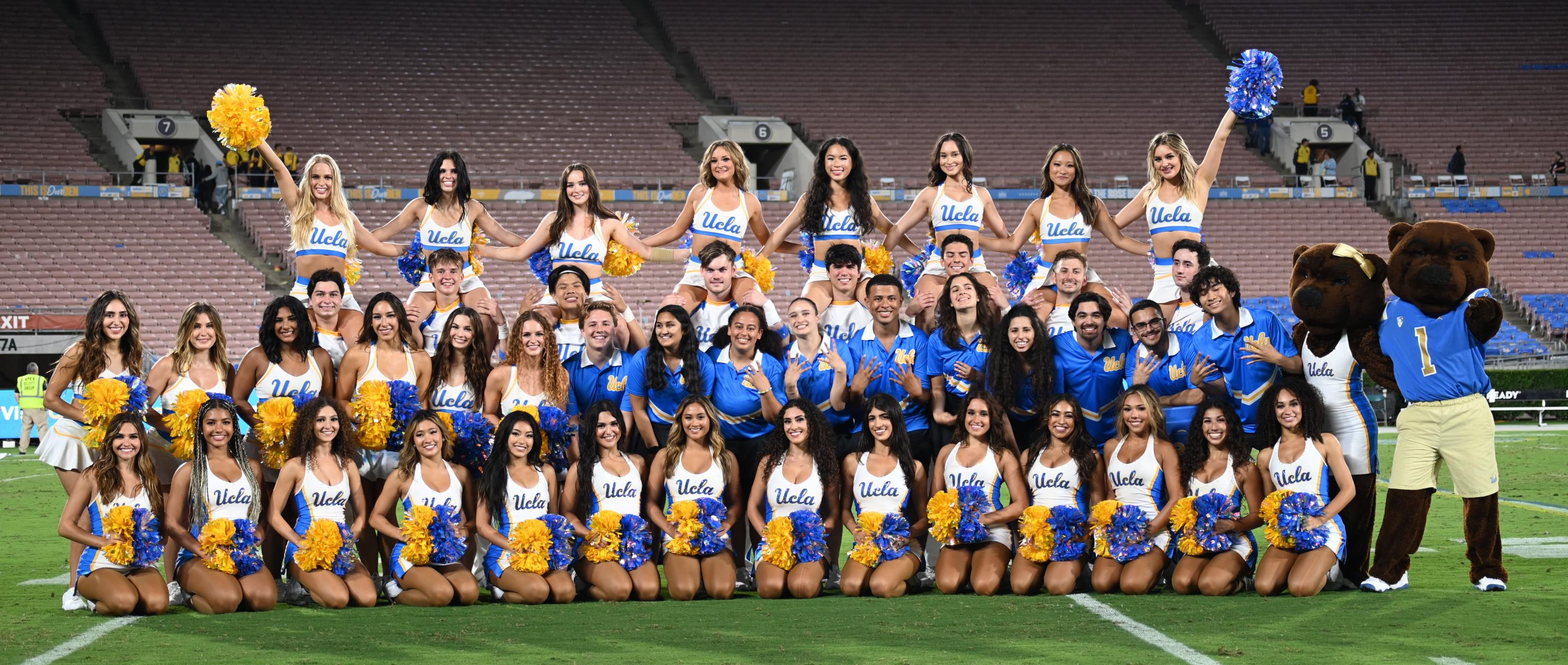 Members of the 23-24 UCLA Spirit Squad at the Rose Bowl
