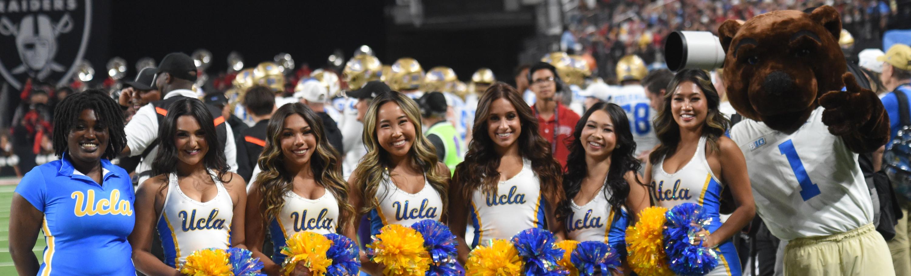 Members of the UCLA Spirit Squad at Allegiant Stadium in Las Vegas