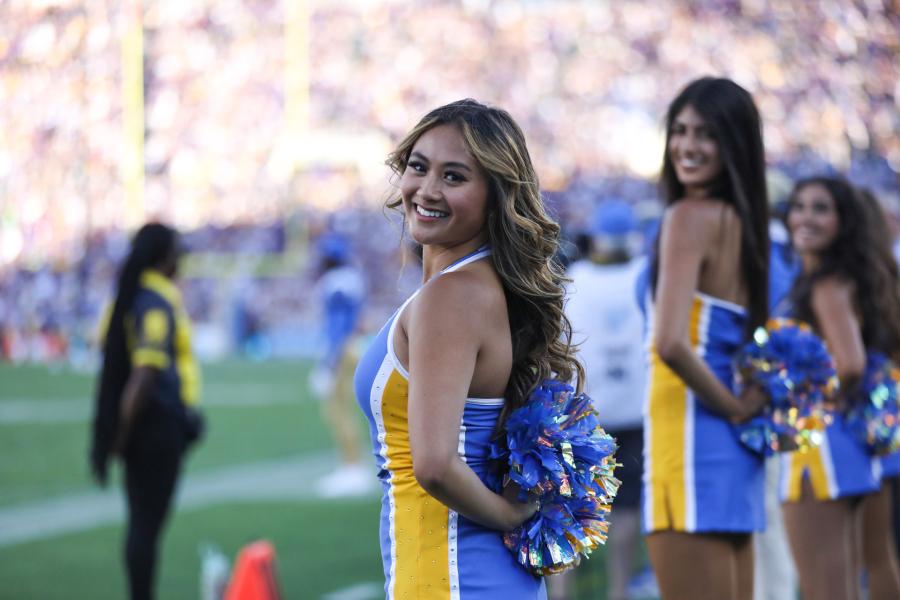 Pac-12 Conference - Joe Bruin and the UCLA Cheer Team with the