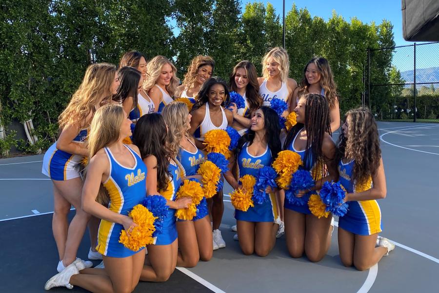 Pac-12 Conference - Joe Bruin and the UCLA Cheer Team with the